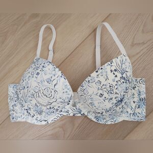 Lucky Brand Blue Floral Underwire Bra 34C